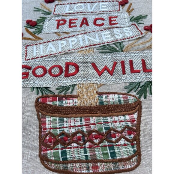 Christmas Table Runner Ribbon Embroidery Appliqué Christmas Tree By Balsam Fir - Picture 2 of 7